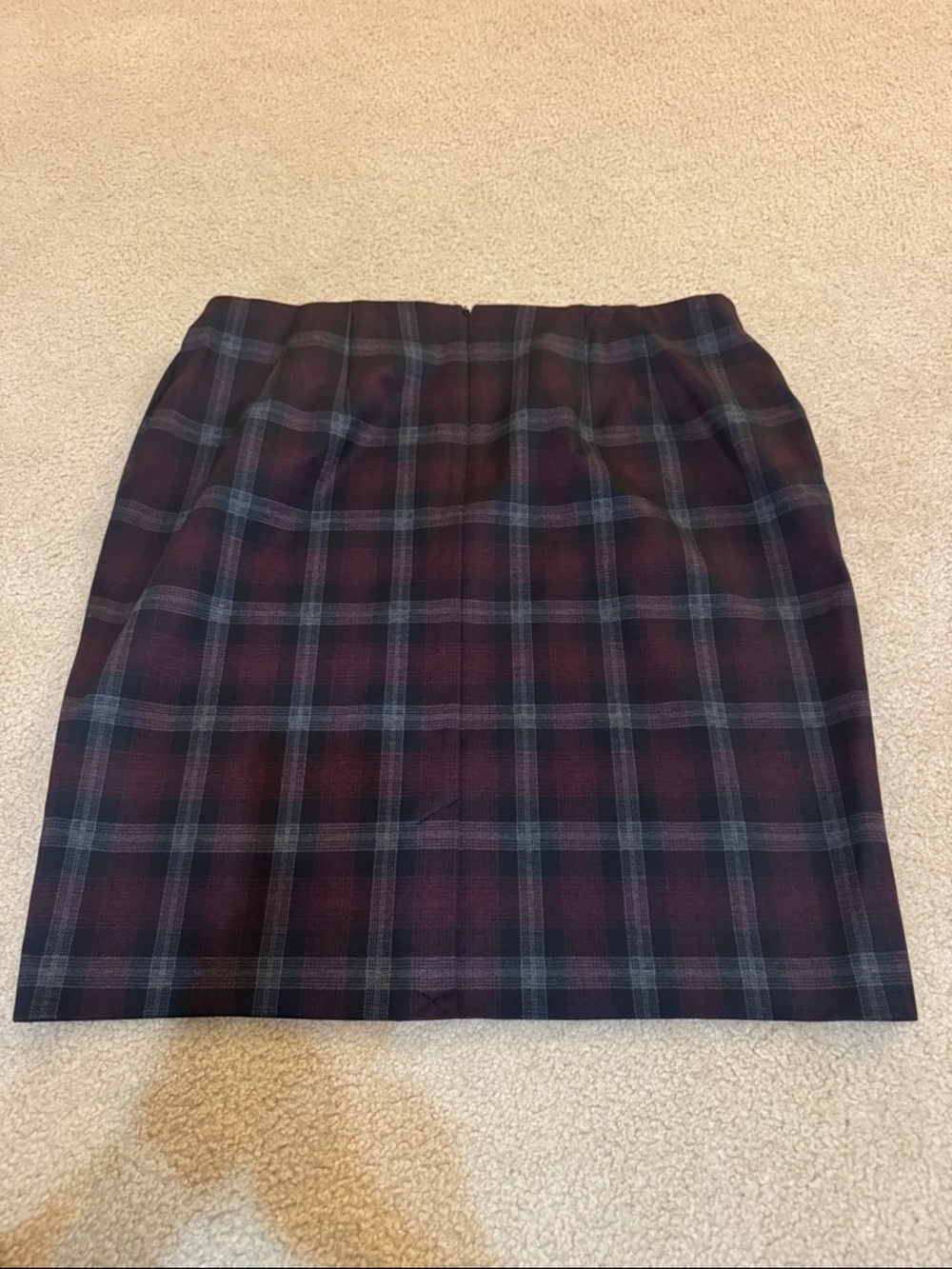Lane Bryant Burgundy and Gray Plaid Mini Skirt - Picture 3 of 6